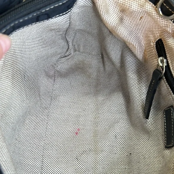 DOONEY & BOURKE SIGNATURE BLACK CANVAS SHOULDER HAND BAG TOTE #K1068110 - Picture 12 of 16